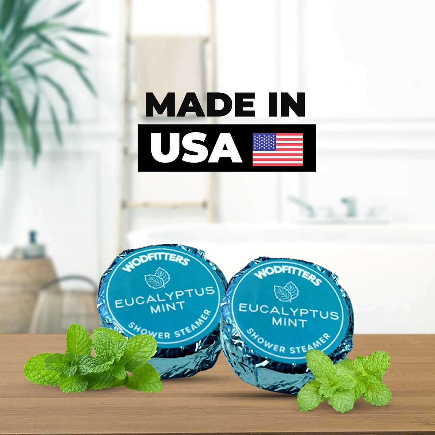 WODFitters USA Made Recovery Shower Steamer Tabs with Intelligent Dosing Technology - Mint & Eucalyptus