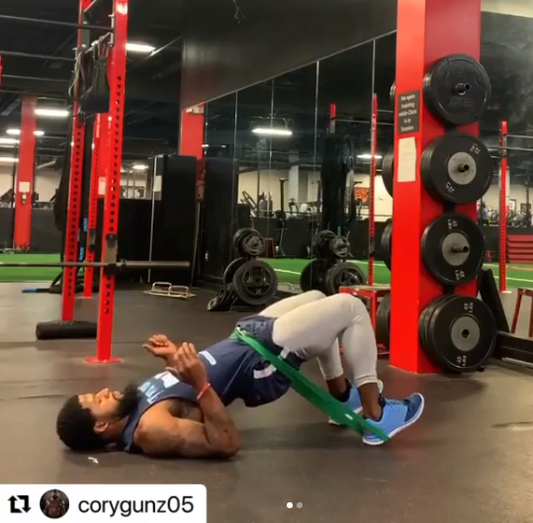 Explosive hip workouts by @corygunz05 using WODFitters resistance bands