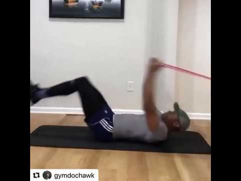 Double crunch using WODFitters resistance bands