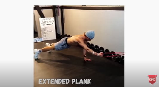 Extended Plank Band Rows using WODFitters resistance bands
