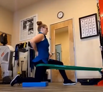 Hip impingement by@jessicaphysicaltherapist using WODFitters resistance bands
