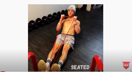 Seated Hammer curls using WODFitters resistance bands