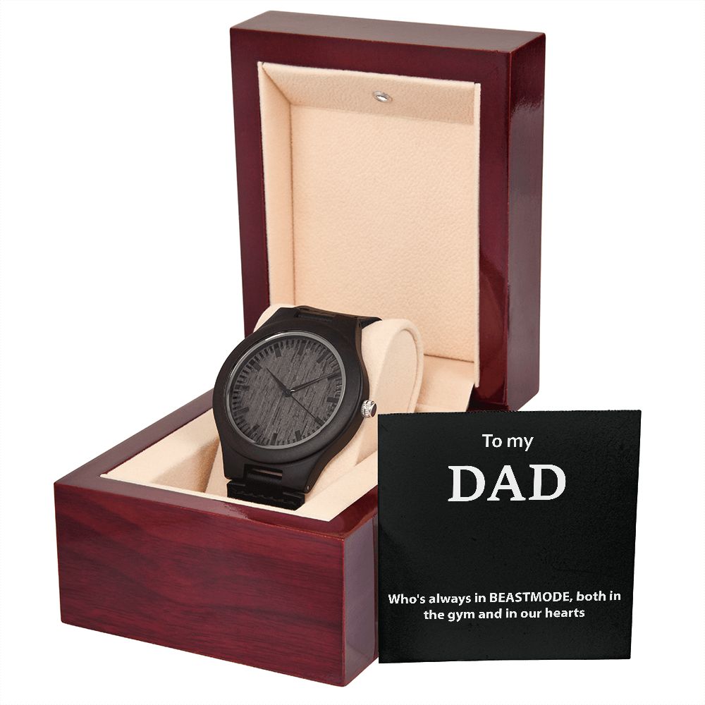 Wooden Watch with Message Card - BEASTMODE
