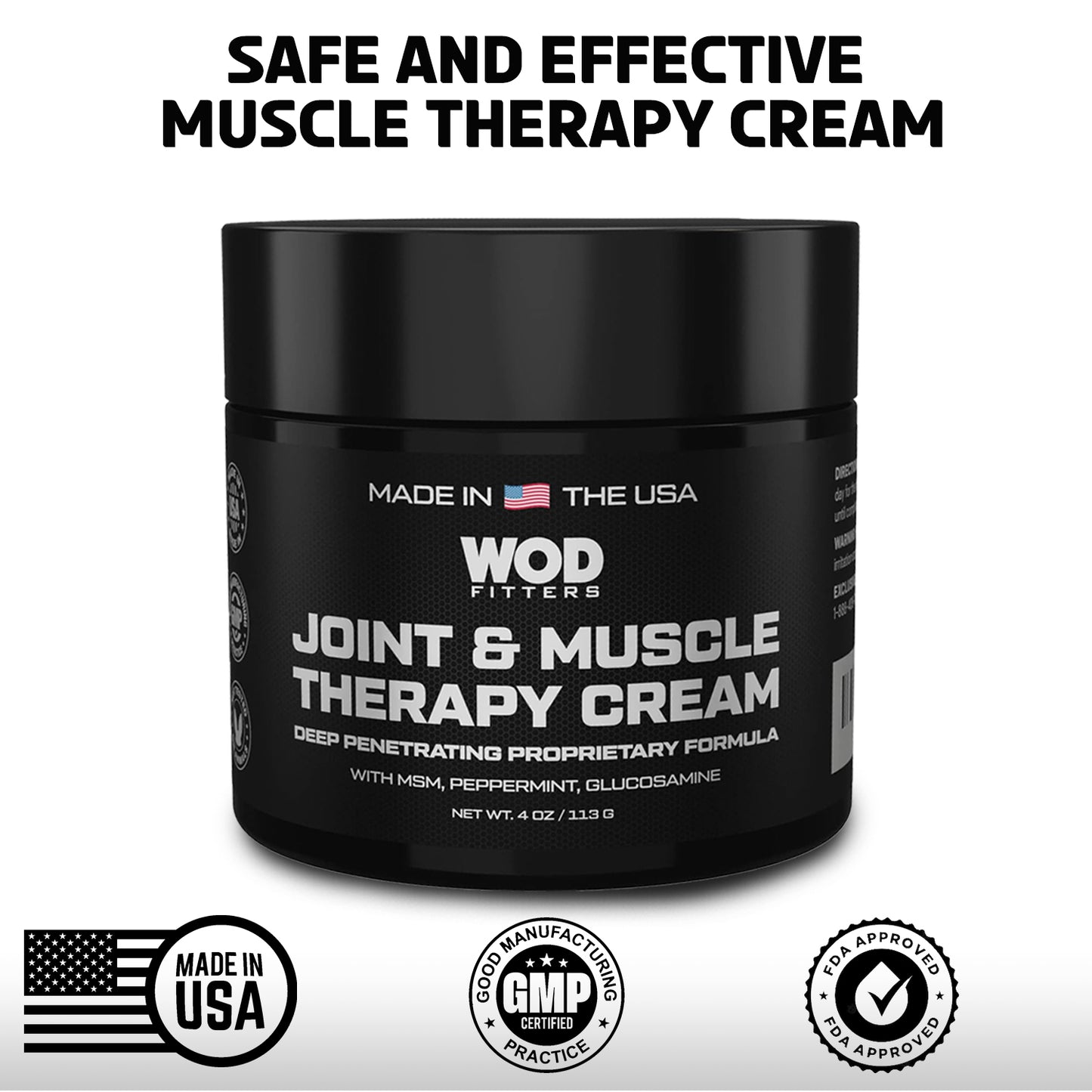 WODFitters Joint & Muscle Therapy Cream with Arnica, MSM, Glucosamine