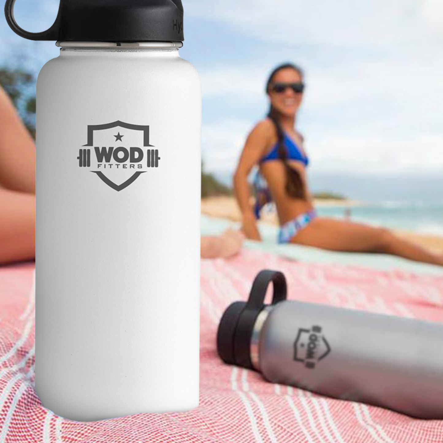 WODFitters PerfectTemp(TM) HydroBottle - Stainless Steel Eco-Friendly Wide Mouth Water Bottle Keeps Liquids Cool for 24 hours
