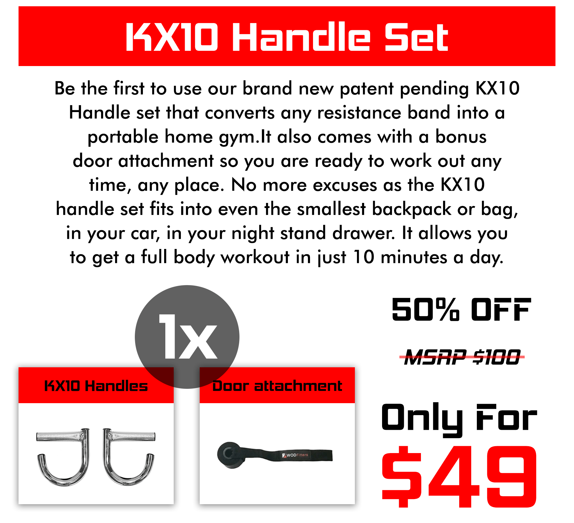 Bands - KX10 Band Handle Set With Door Anchor