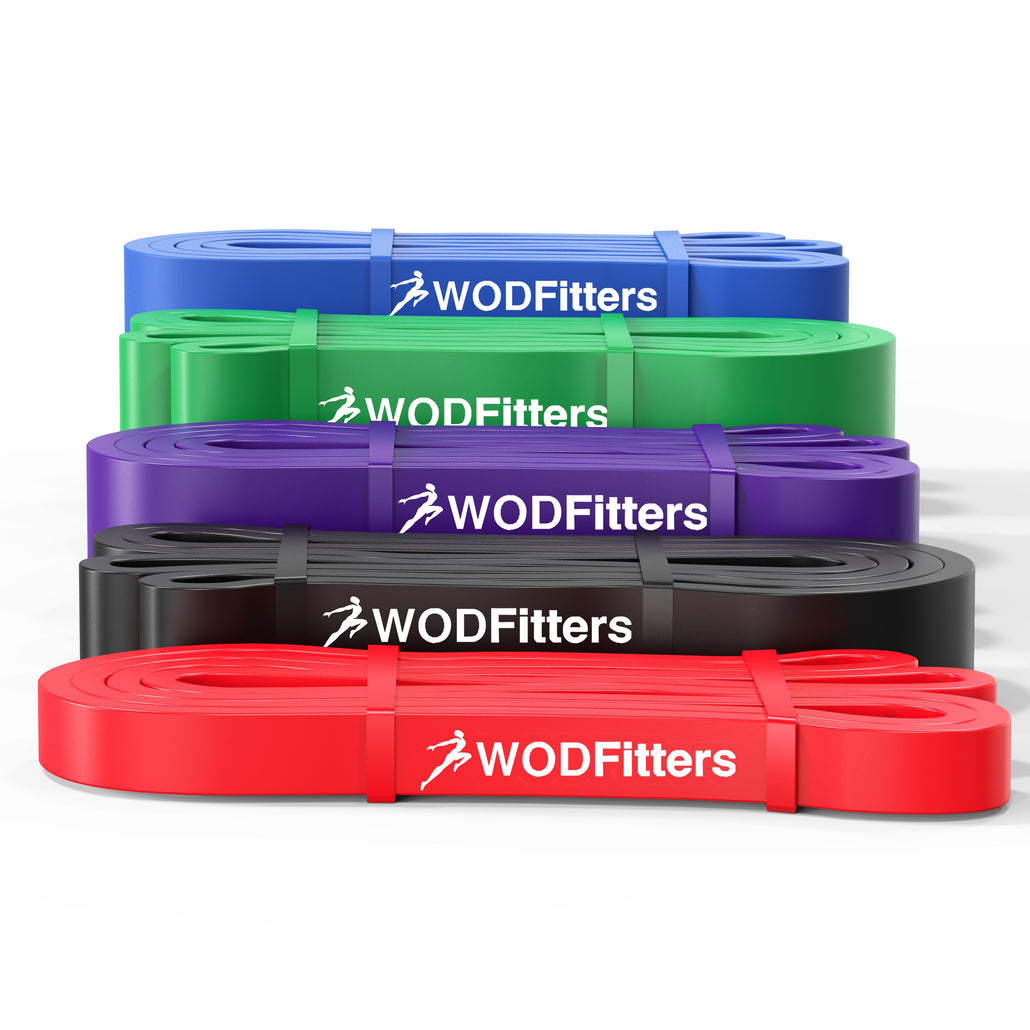 WODFitters Assisted Pull-Up Resistance Bands for Cross Training and Power-Lifting (Choose 4 or 5 Band Set or Single Band)