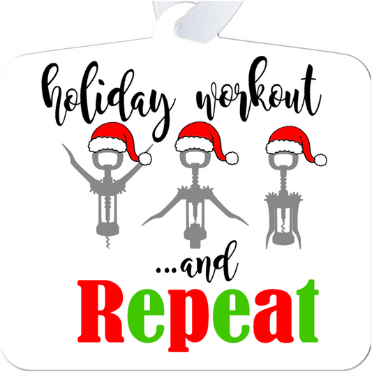 Holiday Workout Metal Ornament