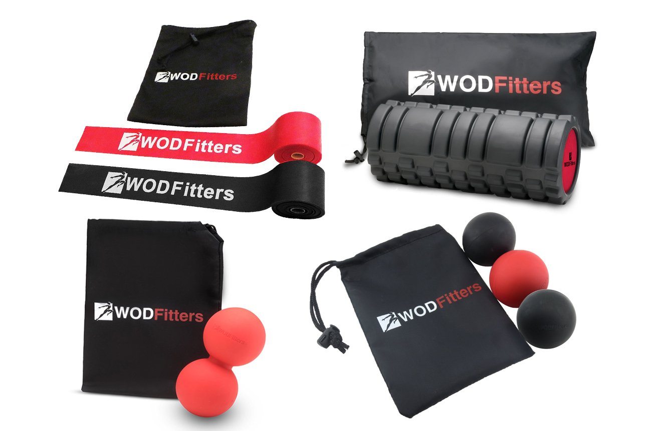 WODFitters Mobility Bundle - A Powerful Collection of a Lot of Industry Leading Mobility Tools: Foam Roller, Floss, Mobility Balls and Peanut Massage Ball 