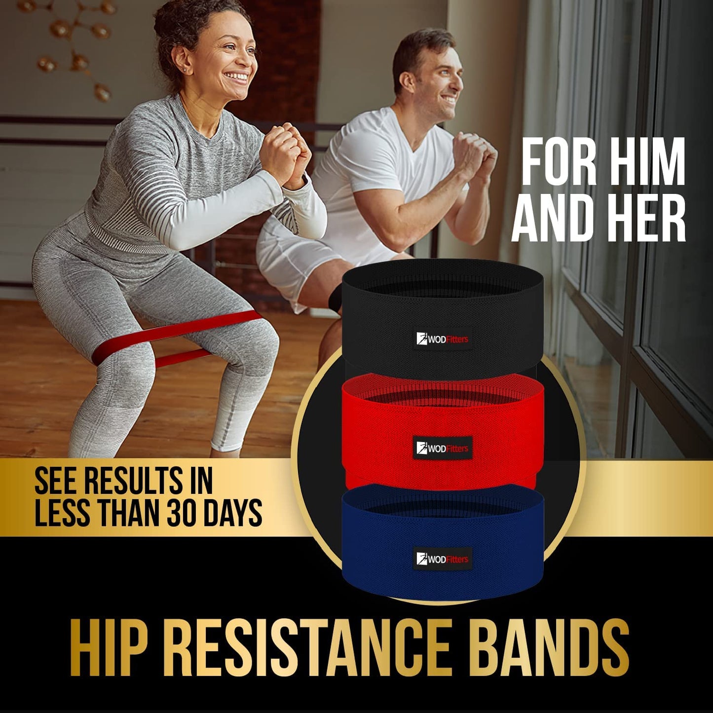 Hip Resistance Band Set - For Glute Activation, Warm Up & Lower Body Workouts