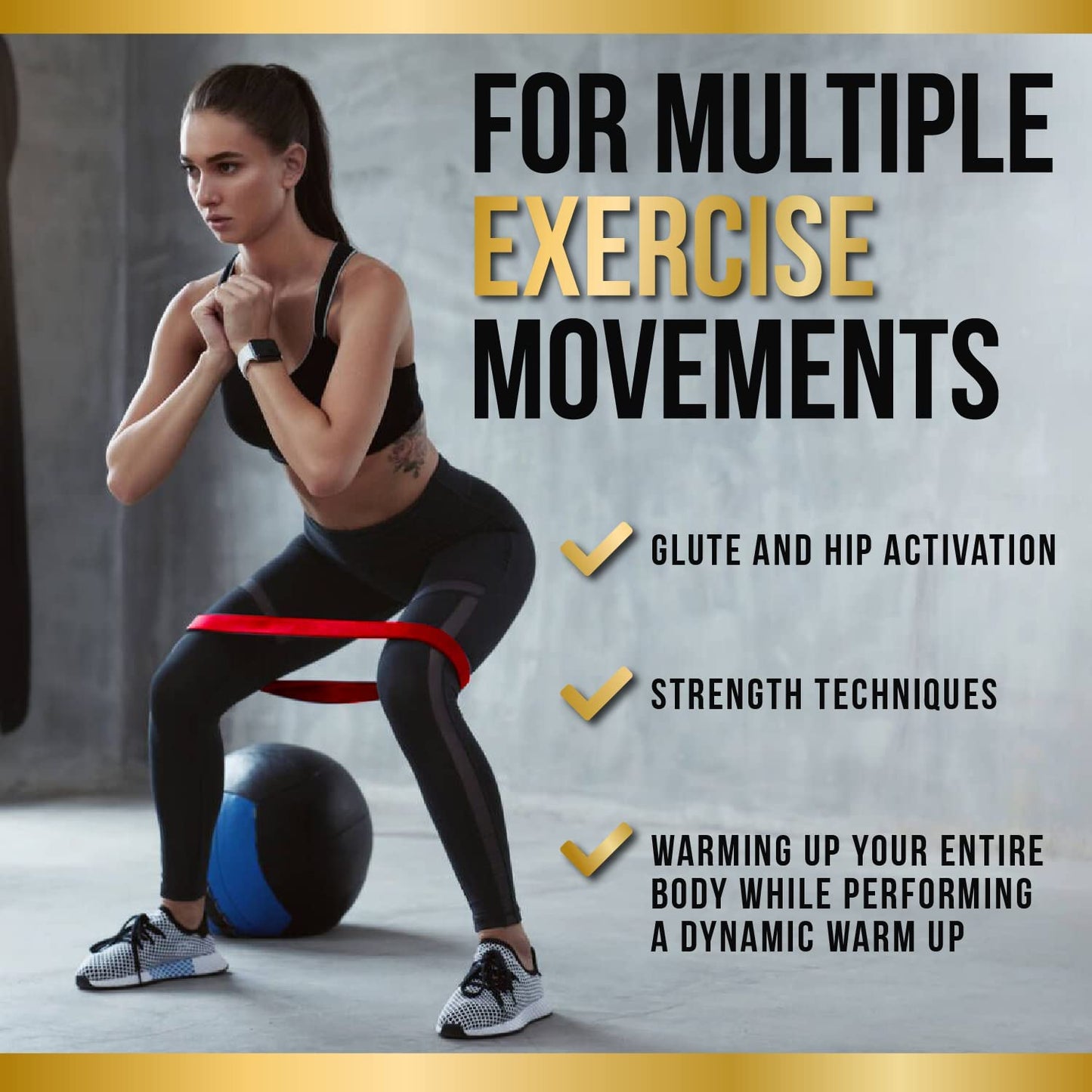 Hip Resistance Band Set - For Glute Activation, Warm Up & Lower Body Workouts