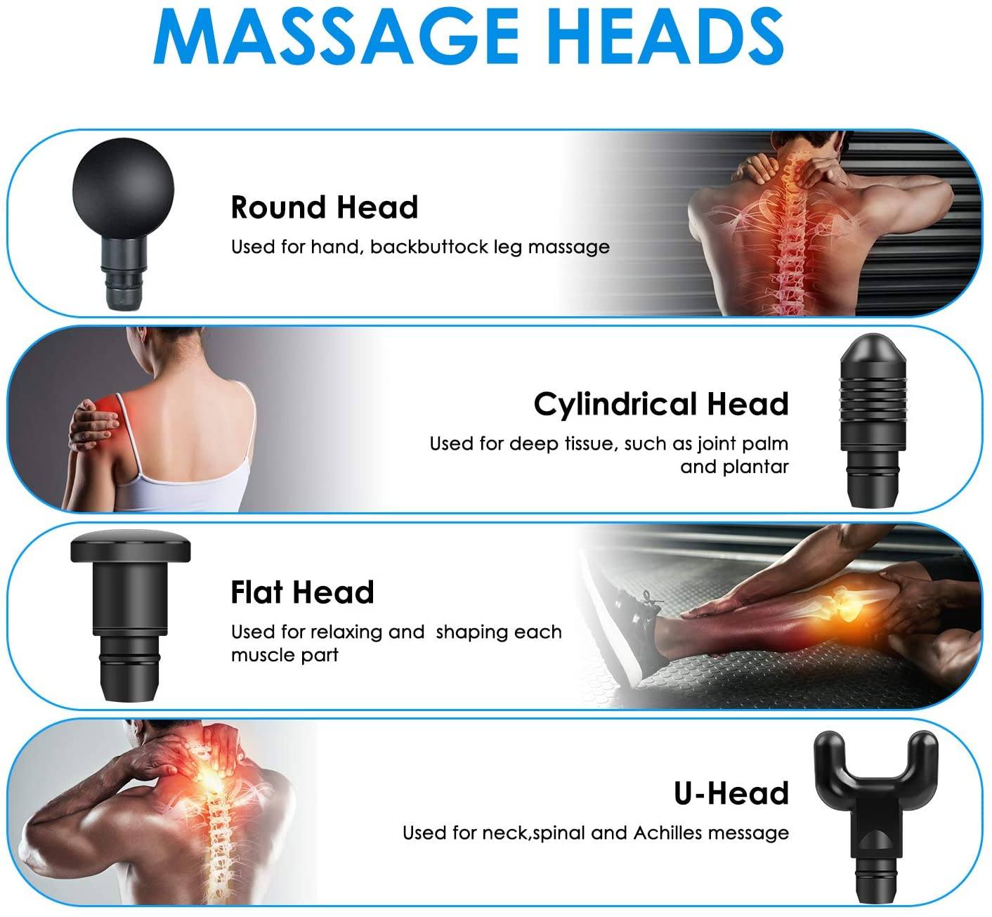 Massage Gun Attachment Set Of 6 Different Heads