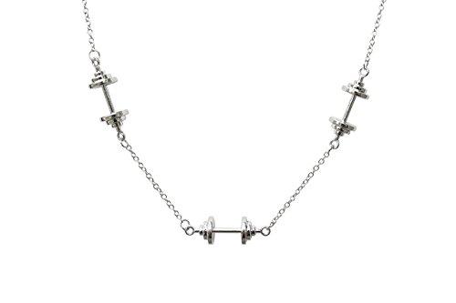 WODFitters Stainless Steel Fitness Necklace with 3 Barbells - Comes with Gift Box 