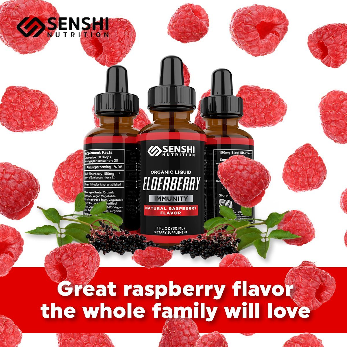 Organic Liquid Elderberry Drops - 1 oz