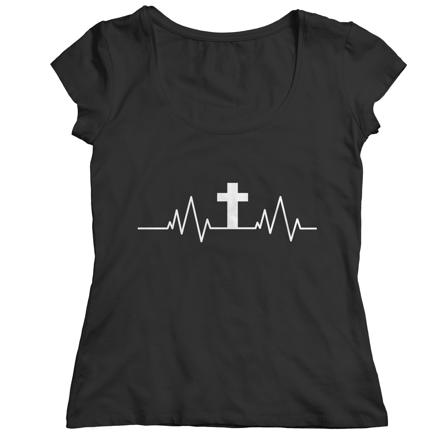 Unisex Shirt - Christian Heartbeat Cross T-Shirt